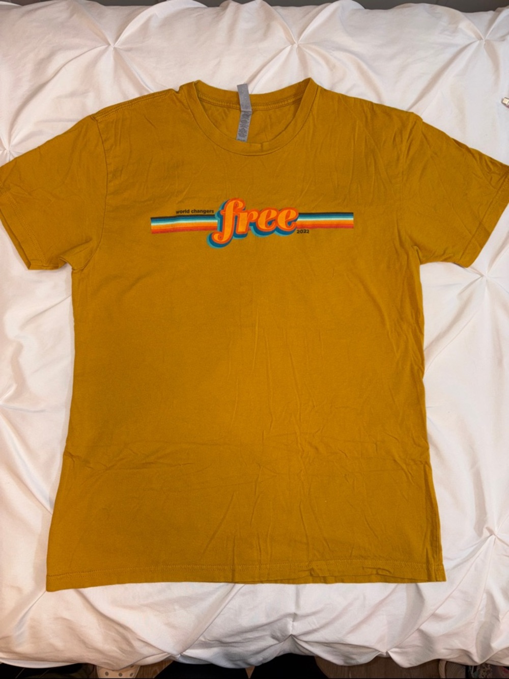 Next Level Apparel Mustard Yellow World Changers Crewneck Tee